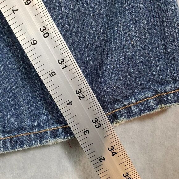 Zoo York Jeans Mens 36 Blue Regular Fit Dark Wash Distressed Straight Leg Denim - Picture 3 of 13